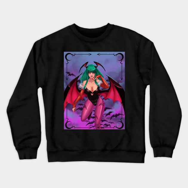 Morrigan Aensland Crewneck Sweatshirt by rafafloresart